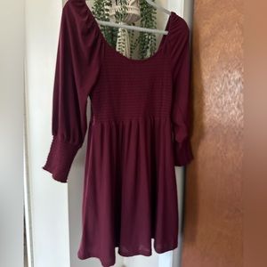 Jolie and Joy maroon scoop neck dress